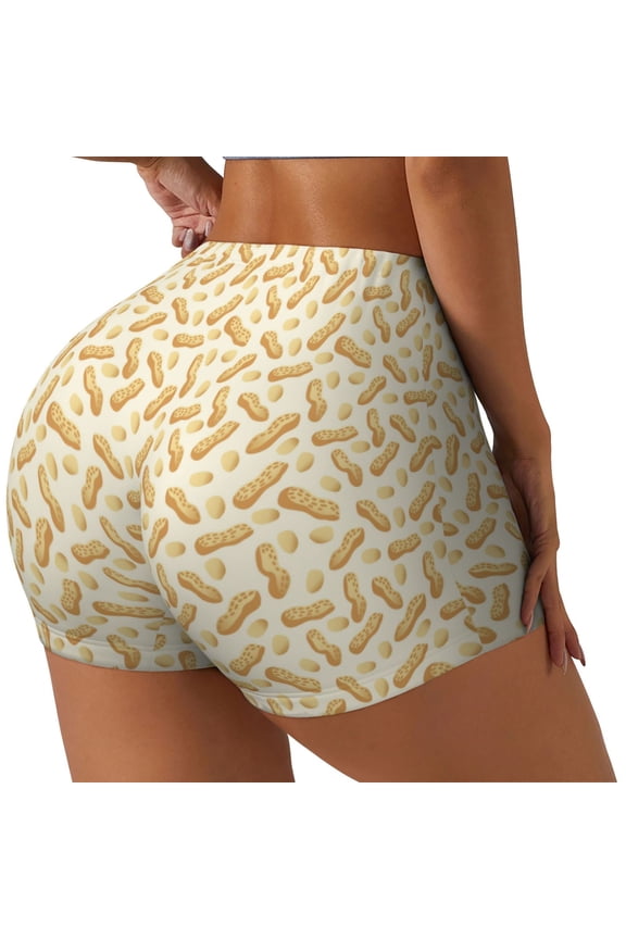 Peanuts3 Print Women's Biker Shorts,Workout Gym Shorts,Scrunch Shorts,Tummy Control Hidden Scrunch Running Yoga Shorts-Medium