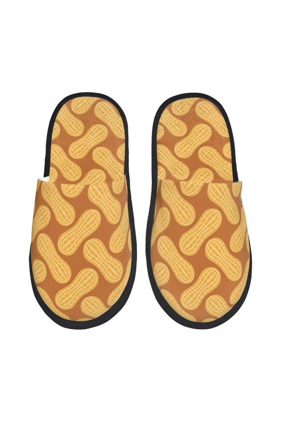Peanuts6 Print Fuzzy Scuff Slippers,Soft Comfy Non-slip Indoor House Shoes ,Lightweight Warm Slip On Home Slippers-Medium