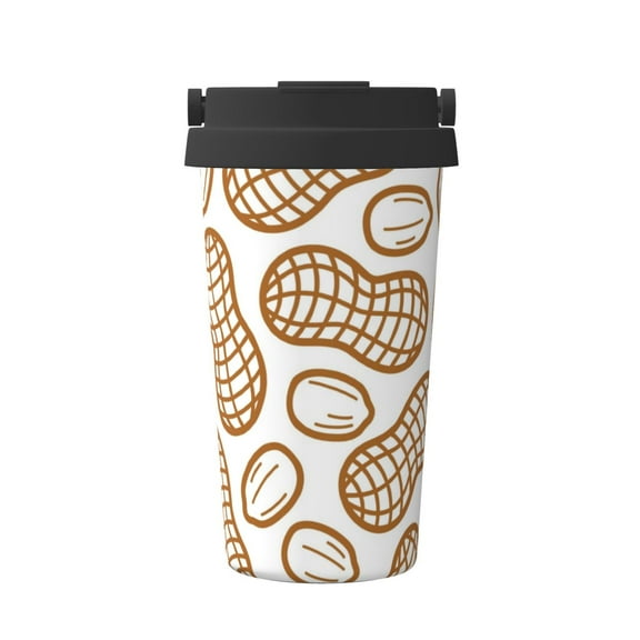 Logiee Peanuts7 Print Stainless Steel Coffee Tumbler, Travel Coffee Mug, Insulated Coffee Mug with Lid, Spill Proof Coffee Cup, Portable Thermal Mug