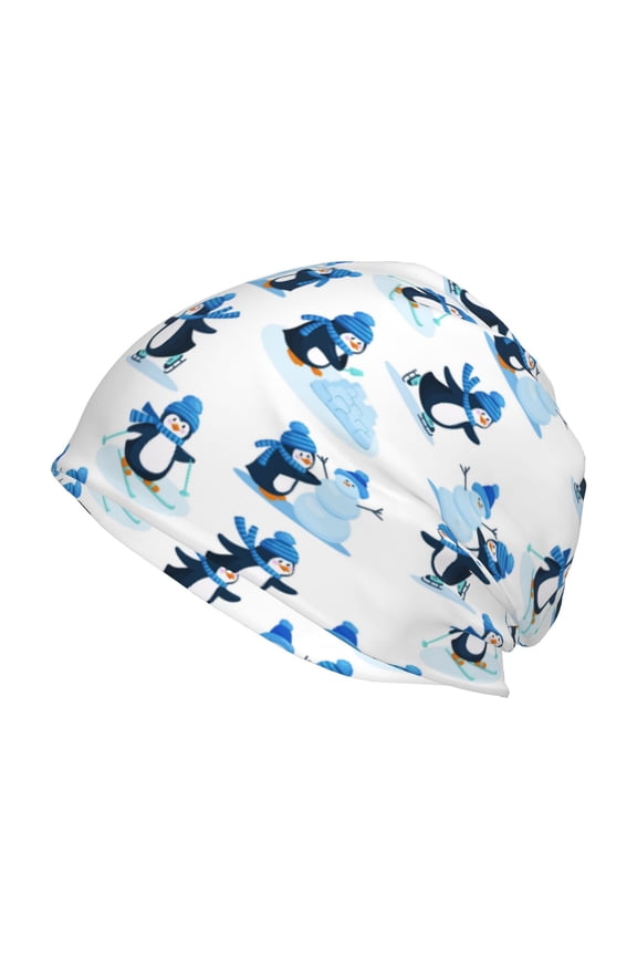 Penguin Winter Fun Print Unisex Knit Beanie for Men Women Winter Hat,Beanies Skull Caps