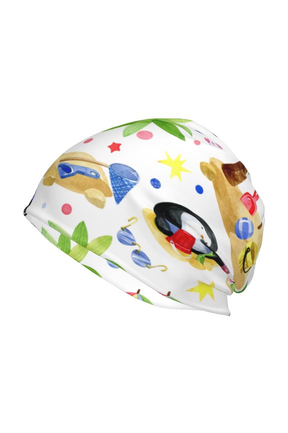 Penguins On The Beach Print Unisex Knit Beanie for Men Women Winter Hat,Beanies Skull Caps
