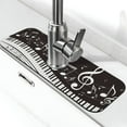 thumbnail image 1 of Logiee Piano Keys With Musical Notes Print Kitchen Sink Splash Guard Faucet Mat for Splash Guard Behind Faucet Drip Catcher for Kitchen,Bathroom,Sink Mat,Dish Drying Mat,Bathroom-15" X 5.5", 1 of 1
