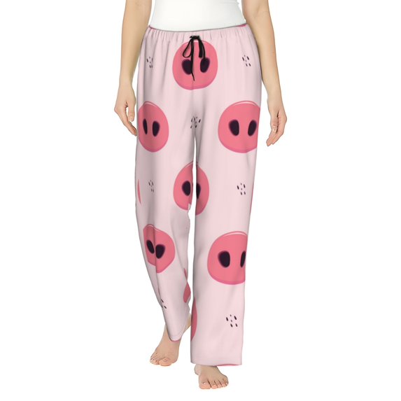Logiee Pig Noses Print Women Pajama Pants,Comfy Pj Bottom with Pockets & Drawstring,Stretch Casual Sleepwear-Medium