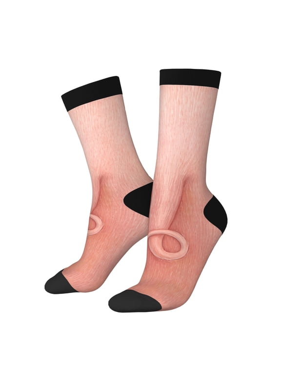 Pig'S Tail Print Adult Socks for Men & Women,Calf Socks, Ankle Socks,Boots Socks,Breathable Casual Sock,Unisex Crew Socks