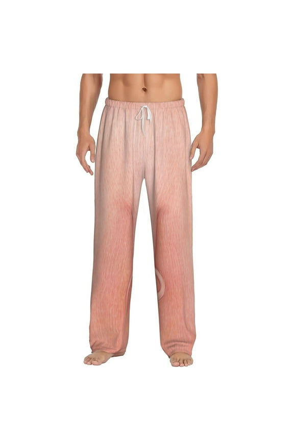 Pig'S Tail Print Pajama Pants for Men,Men’s Pajama Bottoms,Mens PJ Pants with Pockets & Button Fly-Small
