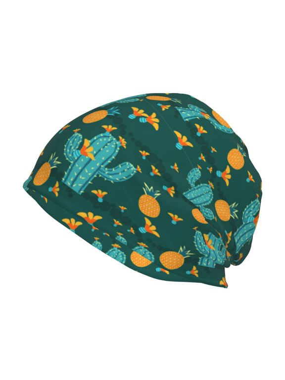 Pineapple And Cactus Print Unisex Knit Beanie for Men Women Winter Hat,Beanies Skull Caps
