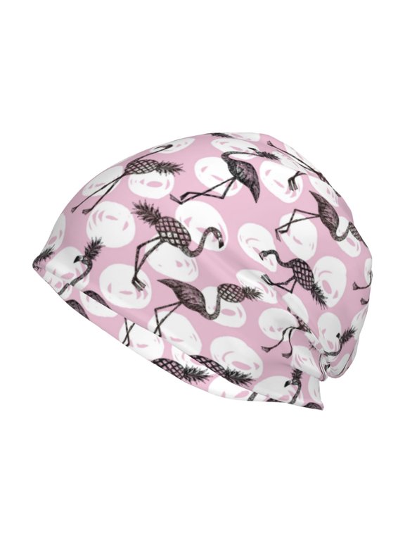 Pineapple Flamingo Print Unisex Knit Beanie for Men Women Winter Hat,Beanies Skull Caps