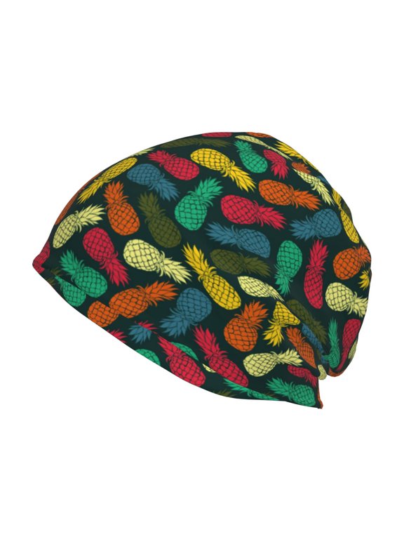 Pineapple Fruit Colorful Print Unisex Knit Beanie for Men Women Winter Hat,Beanies Skull Caps