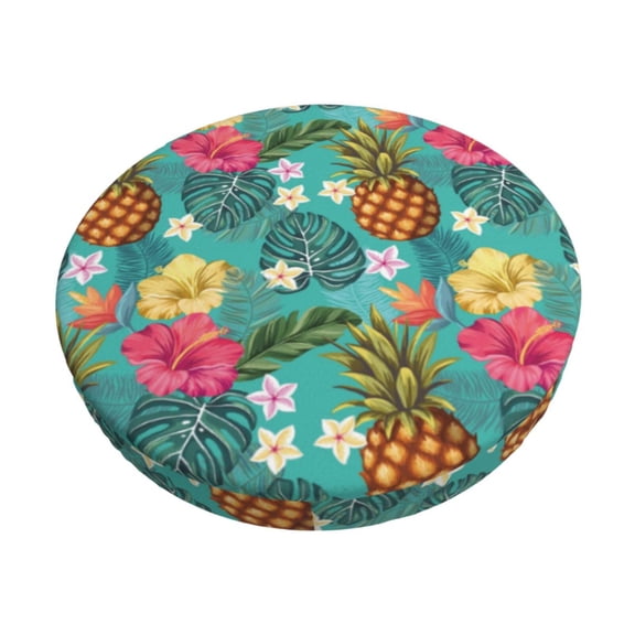 Logiee Pineapple Print Stool Covers Round,Bar Stool Covers,Watedrproof Stool Slipcover with Elastic,Stool Cushion,Round Bar Stool Seat Covers for Bar Round Chair-13 inch