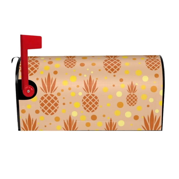 Logiee Pineapples Print Post Letter Box Wrap Decor, Mailbox Cover Suitable for Standard Mailbox and Large Size Mailbox,Outdoor Yard Decoration-21x18 in