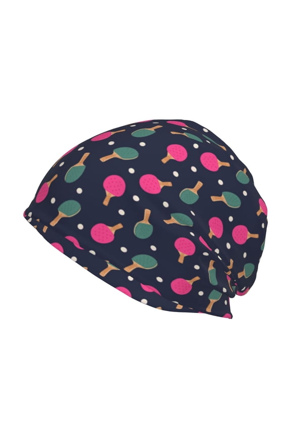 Ping Pong Rackets And Balls Print Unisex Knit Beanie for Men Women Winter Hat,Beanies Skull Caps