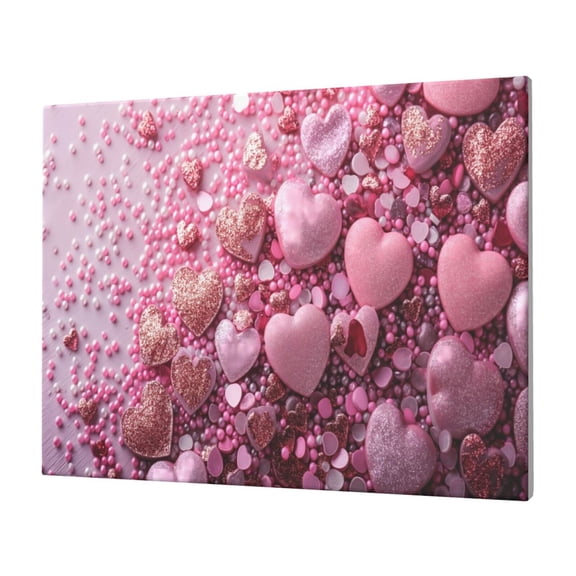 Logiee Pink Glitter Heart Candy Print Canvas Wall Art,Canvas Picture Prints with Frame, Wall Art Decorative,Canvas Decorative,Suitable for Living Room Bedroom Office Room 30x40