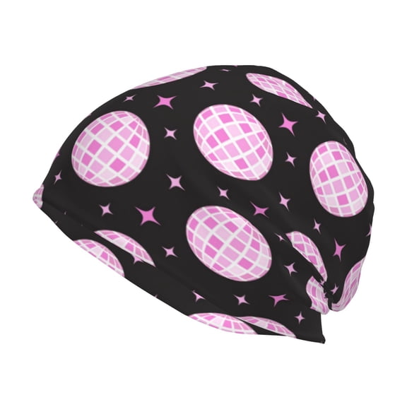 Logiee Pink Groovy Disco Ball Print Unisex Knit Beanie for Men Women Winter Hat,Beanies Skull Caps