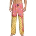 thumbnail image 1 of Logiee Pink Ice Cream Print Pajama Pants for Men,Men’s Pajama Bottoms,Mens PJ Pants with Pockets & Button Fly-Small, 1 of 6