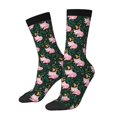 thumbnail image 1 of Logiee Pink Sleeping Fox Print Adult Socks for Men & Women,Calf Socks, Ankle Socks,Boots Socks,Breathable Casual Sock,Unisex Crew Socks, 1 of 6