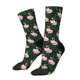 thumbnail image 1 of Logiee Pink Sleeping Fox Print Adult Socks for Men & Women,Calf Socks, Ankle Socks,Boots Socks,Breathable Casual Sock,Unisex Crew Socks, 1 of 6
