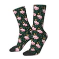 thumbnail image 1 of Logiee Pink Sleeping Fox Print Adult Socks for Men & Women,Calf Socks, Ankle Socks,Boots Socks,Breathable Casual Sock,Unisex Crew Socks, 1 of 6