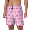 thumbnail image 1 of Logiee Pink bows Print Men's Swim Trunk,Quick Dry Board Shorts ,Men's Swim Trunks with Compression Liner, Bathing Suits with Pockets-XX-Large, 1 of 6