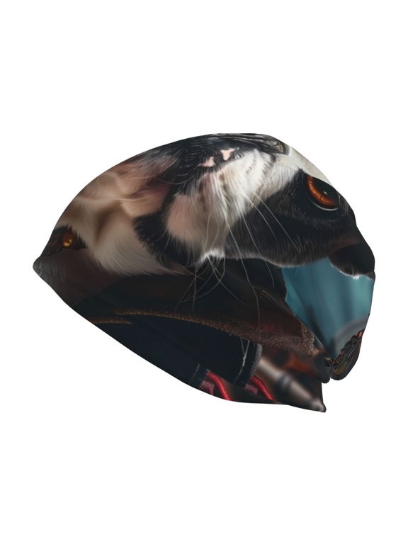 Pirate Bulldog On Deck Print Unisex Knit Beanie for Men Women Winter Hat,Beanies Skull Caps