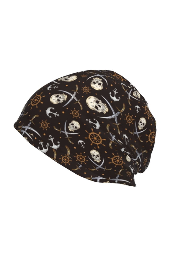 Pirate Skulls Print Unisex Knit Beanie for Men Women Winter Hat,Beanies Skull Caps