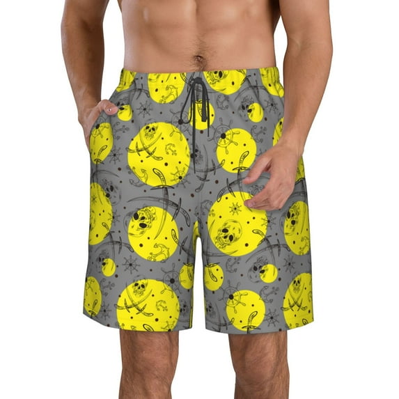 Logiee Pirate skulls Print Mens Swim Trunks Quick Dry Board Shorts,Breathable Hawaii Beach Shorts Swimwear Bathing Suits-XX-Large
