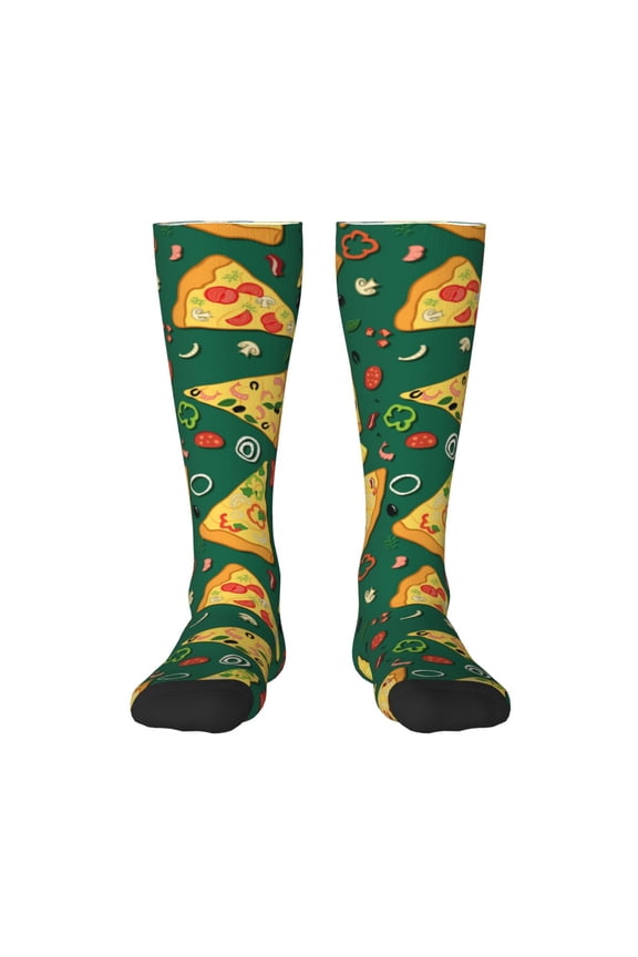 Pizza Print Gift Stocking Stuffers,Adult Stockings,Novelty Socks,Funny Socks Birthday Running Walking Sleeping