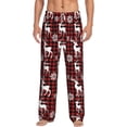 thumbnail image 1 of Logiee Plaid Reindeer Snowflakes Print Pajama Pants for Men,Men’s Pajama Bottoms,Mens PJ Pants with Pockets & Button Fly-3X-Large, 1 of 6