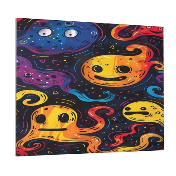 Logiee Playful Ghosts Night Sky Print Canvas Wall Art ,Art Poster,Canvas Decorative Picture,Decor Wall Pictures for Living Room Bedroom Bathroom,Ready to Hang