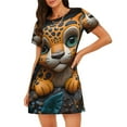thumbnail image 1 of Logiee Playful Leopard Art Print Nightgowns for Women,Soft Short-Sleeved Lightweight Sleepwear, Loose Sleepshirts, 1 of 6