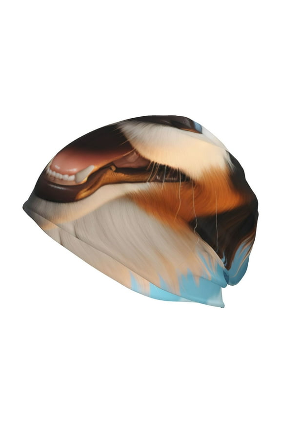 Playful Smile Cute Dog Print Unisex Knit Beanie for Men Women Winter Hat,Beanies Skull Caps