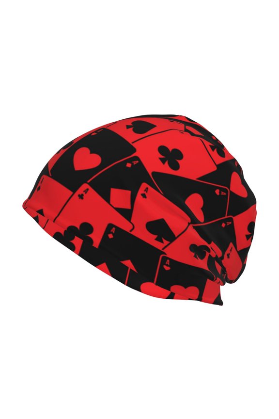 Playing Cards Print Unisex Knit Beanie for Men Women Winter Hat,Beanies Skull Caps