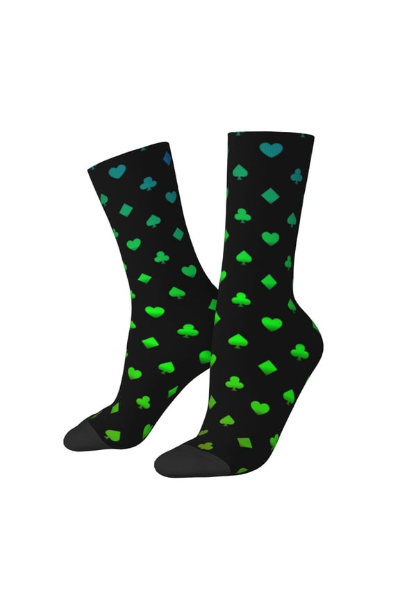Poker Shapes Print Adult Socks for Men & Women,Calf Socks, Ankle Socks,Boots Socks,Breathable Casual Sock,Unisex Crew Socks