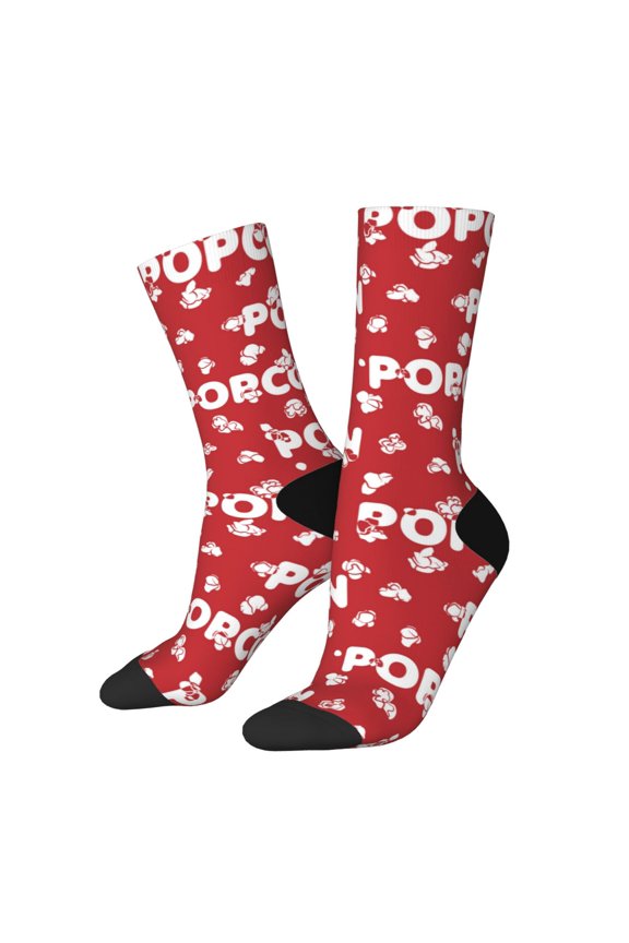Popcorn2 Print Adult Socks for Men & Women,Calf Socks, Ankle Socks,Boots Socks,Breathable Casual Sock,Unisex Crew Socks