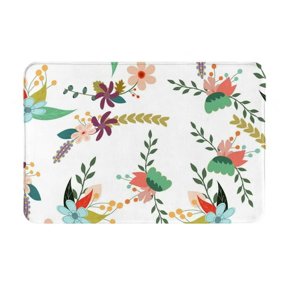 Logiee Pretty Floral With Leaves Print Welcome Mats for Entryway,Door Mat for Front Door,Entry Mat,Doormat for Garden, Garage, Patio, Home, Porch Decor