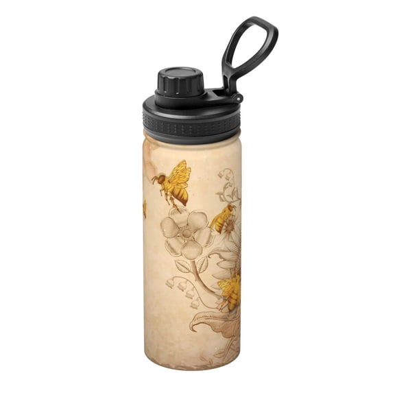 Logiee Print Water Bottle,18oz Sports Insulated Kettle for Cycling Gym Basketball Outdoor, Suitable as a Present