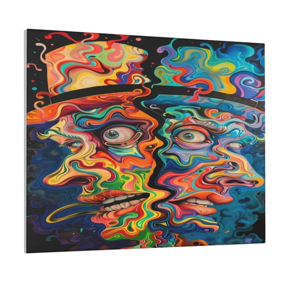 Logiee Psychedelic Faces Colorful Print Canvas Wall Art ,Art Poster,Canvas Decorative Picture,Decor Wall Pictures for Living Room Bedroom Bathroom,Ready to Hang