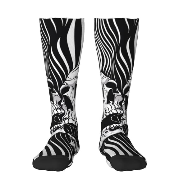 Logiee Psychedelic Skull Illusion Art Print Gift Stocking Stuffers,Adult Stockings,Novelty Socks,Funny Socks Birthday Running Walking Sleeping