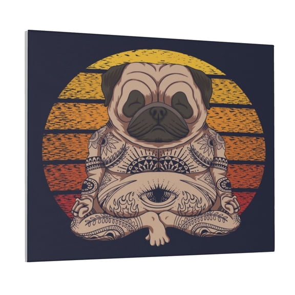 Logiee Pug dog Yoga Print Canvas Wall Art ,Art Poster,Canvas Decorative Picture,Decor Wall Pictures for Living Room Bedroom Bathroom,Ready to Hang
