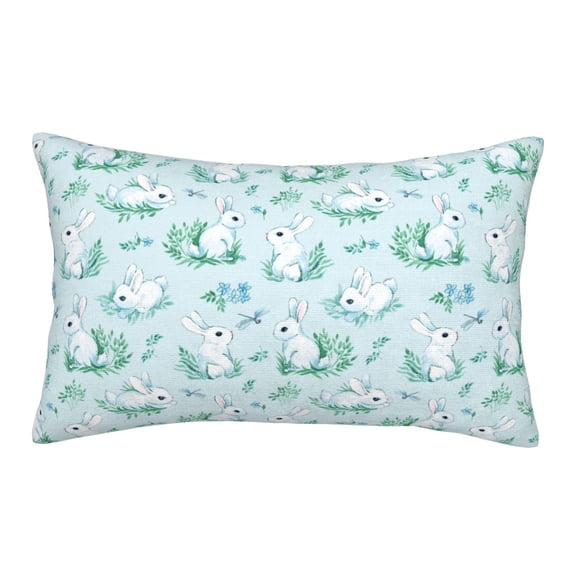 Logiee Rabbit And Dragonfly Print Pillow Case,Throw Pillow Covers, Double Sided Plush Cushion Cover for Couch Sofa Bed, Only Pillowcase-20"x30"