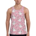 thumbnail image 1 of Logiee Rabbit And Flower Print Men's Workout Tank Top,Quick Dry Workout Tank Top,Gym Muscle Tee,Fitness Bodybuilding Sleeveless T Shirt-4X-Large, 1 of 7