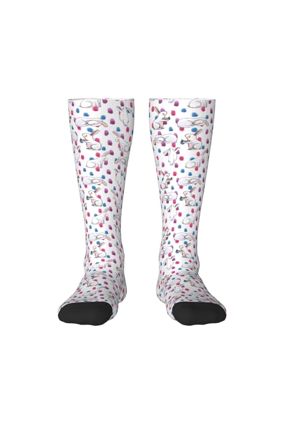 Rabbit Eating Print Gift Stocking Stuffers,Adult Stockings,Novelty Socks,Funny Socks Birthday Running Walking Sleeping
