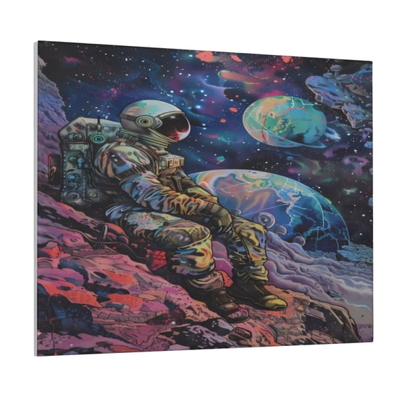Logiee Rainbow Astronaut Space Landscape Print Canvas Wall Art ,Art Poster,Canvas Decorative Picture,Decor Wall Pictures for Living Room Bedroom Bathroom,Ready to Hang