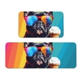 thumbnail image 1 of Logiee Rainbow Bulldog Sunglasses Print Kitchen Mats for Floor Sets of 2,Waterproof Kitchen Rugs,Non Slip Comfort Standing Mat Rug for Home,Runner,Sink,Office,Laundry, 1 of 6