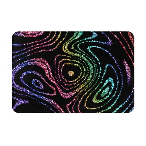 Logiee Rainbow Glitter Print Welcome Mats for Entryway,Door Mat for Front Door,Entry Mat,Doormat for Garden, Garage, Patio, Home, Porch Decor