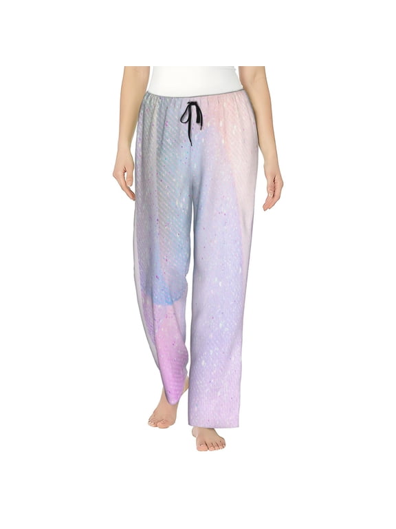 Rainbow Print Women Pajama Pants,Comfy Pj Bottom with Pockets & Drawstring,Stretch Casual Sleepwear-X-Large