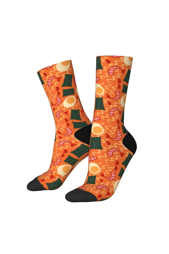 Ramen Noodle Soup Print Adult Socks for Men & Women,Calf Socks, Ankle Socks,Boots Socks,Breathable Casual Sock,Unisex Crew Socks