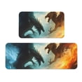 thumbnail image 1 of Logiee Red And Blue Flame Wave Dragon Print Kitchen Mats for Floor Sets of 2,Waterproof Kitchen Rugs,Non Slip Comfort Standing Mat Rug for Home,Runner,Sink,Office,Laundry, 1 of 6
