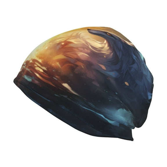 Logiee Red And White Flame Fox Print Unisex Knit Beanie for Men Women Winter Hat,Beanies Skull Caps