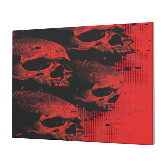 Logiee Red And Black Abstract Skull Print Canvas Wall Art,Canvas Picture Prints with Frame, Wall Art Decorative,Canvas Decorative,Suitable for Living Room Bedroom Office Room 30x40
