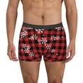 thumbnail image 1 of Logiee Red Buffalo Plaid Print Mens Boxer Briefs,Boxer Briefs for Men,Breathable Stretch Underwear,Boys Boxer Briefs-Small, 1 of 5
